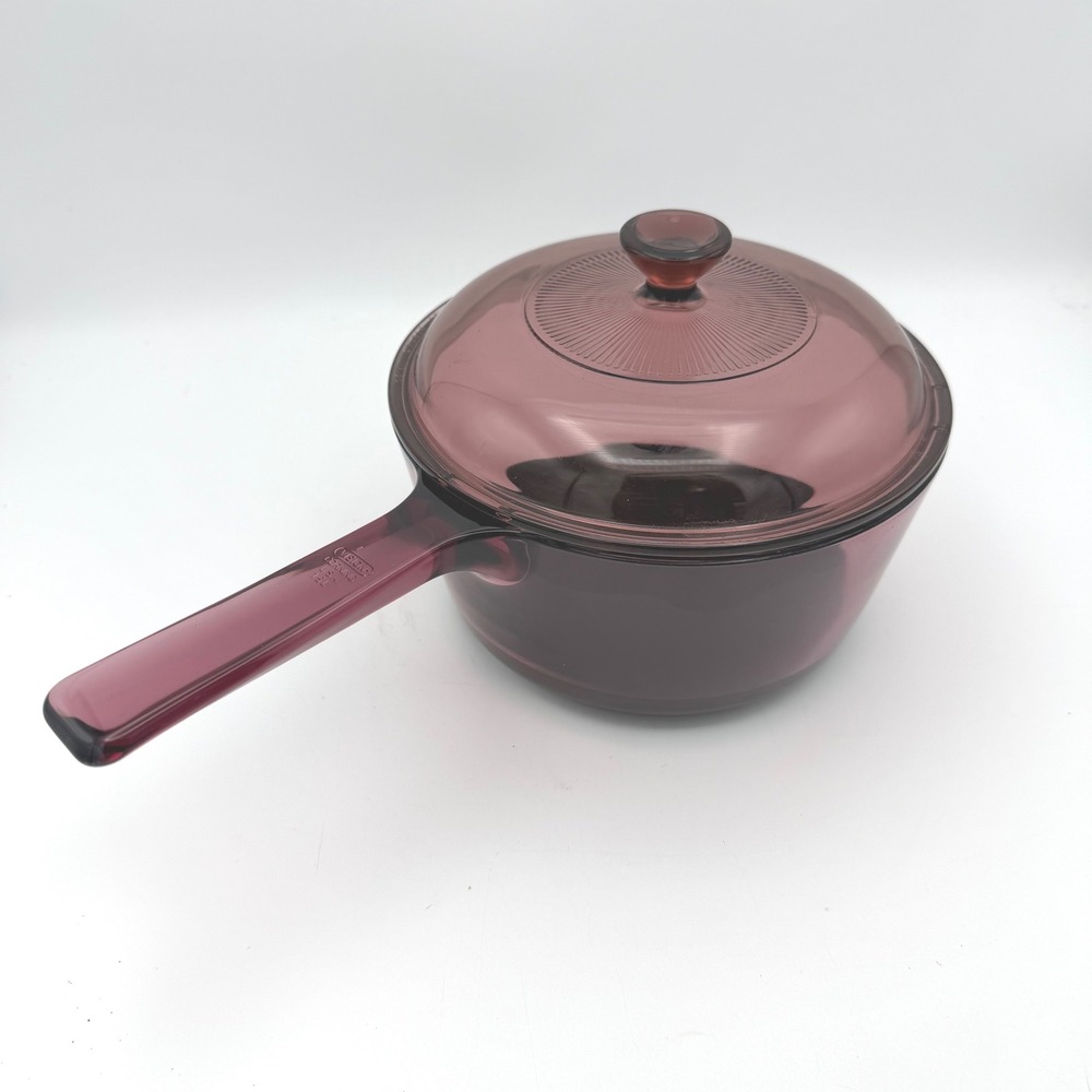 Corning‎ Visions Saucepan 1.5L Cranberry Glass V-1.5-B Pot with Lid